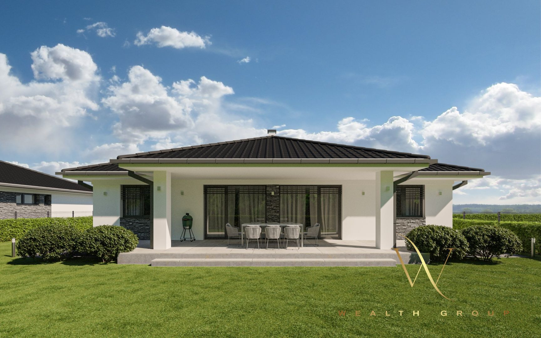 Kvetoslavov, okr. DS – POSLEDNÝ VOĽNÝ! - na predaj samostatná NOVOSTAVBA 5 izbového, tehlového RD – bungalov v súkromnej ulici, len 15 min. od Bratislavy