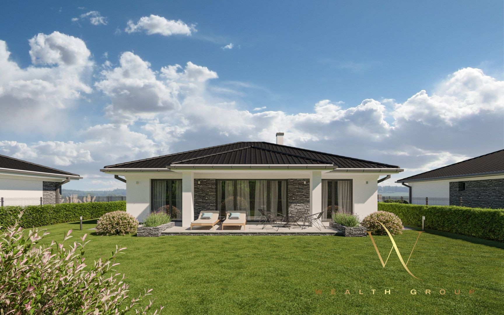 Kvetoslavov, okr. DS – POSLEDNÝ VOĽNÝ! - na predaj samostatná NOVOSTAVBA 5 izbového, tehlového RD – bungalov v súkromnej ulici, len 15 min. od Bratislavy