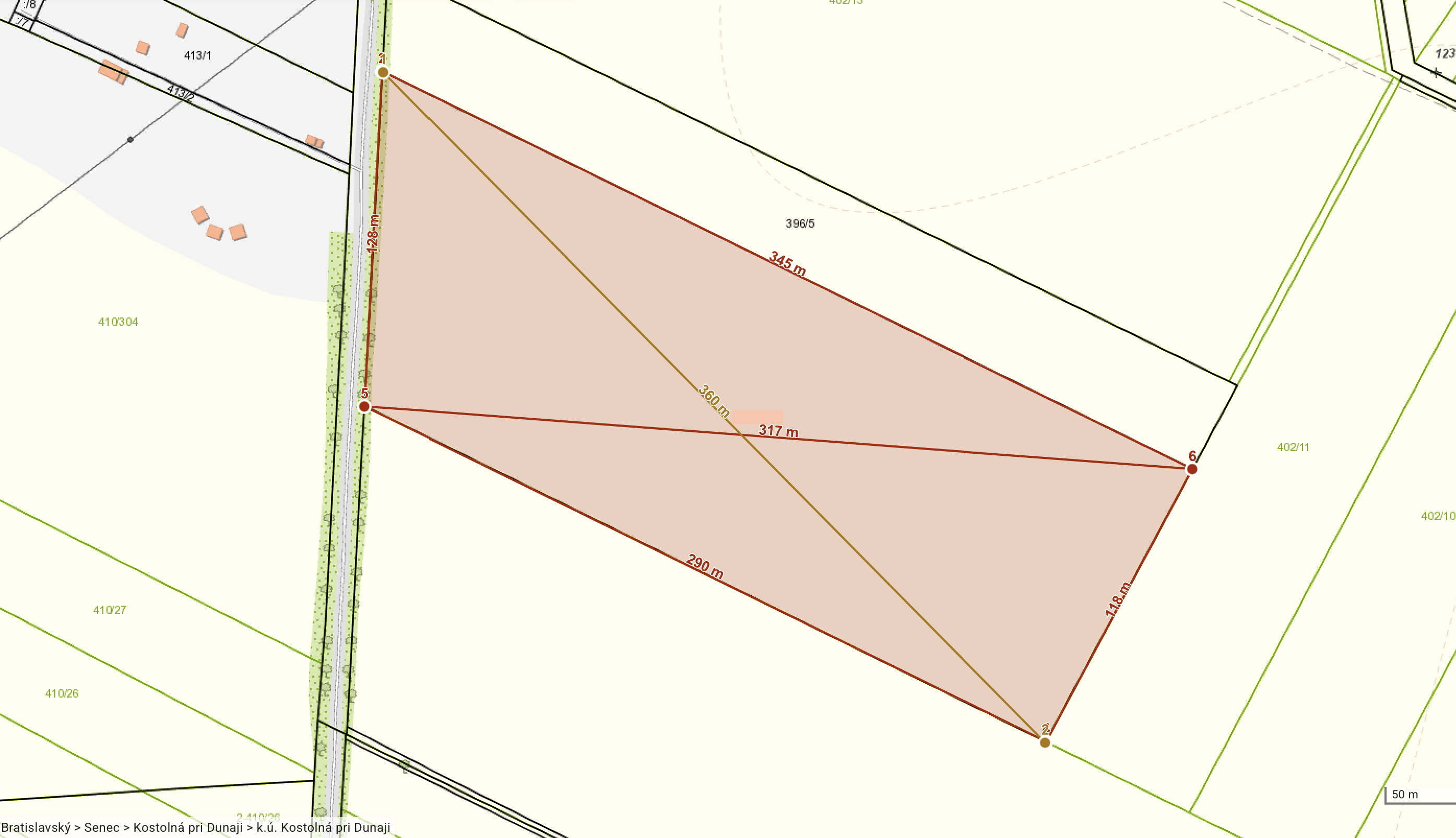 Rozľahlý pozemok na predaj v obci Kostolná pri Dunaji