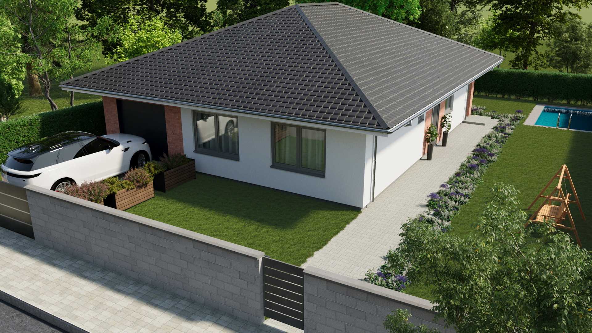 Na predaj nadštandardný moderný 4-izbový rodinný dom s garážou a tepelným čerpadlom, Hrubá Borša