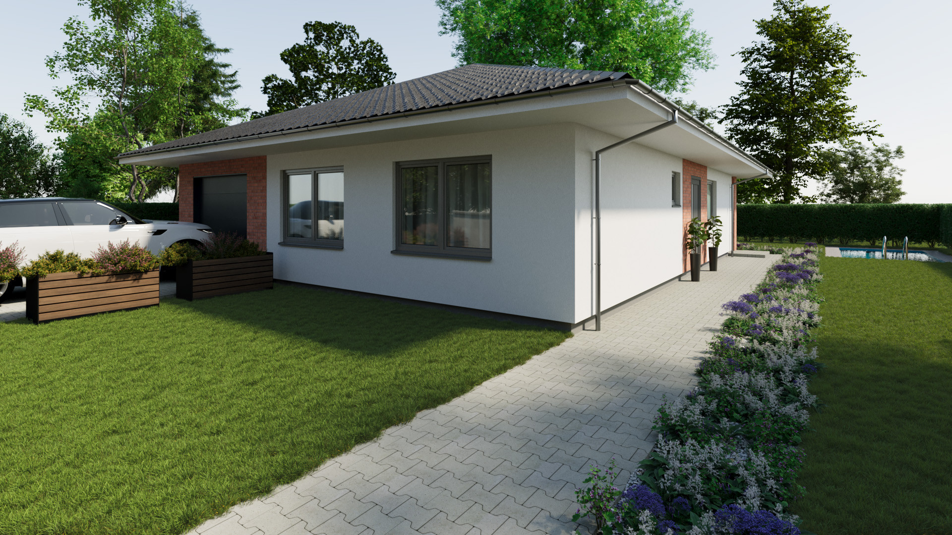 Na predaj nadštandardný moderný 4-izbový rodinný dom s garážou a tepelným čerpadlom, Hrubá Borša