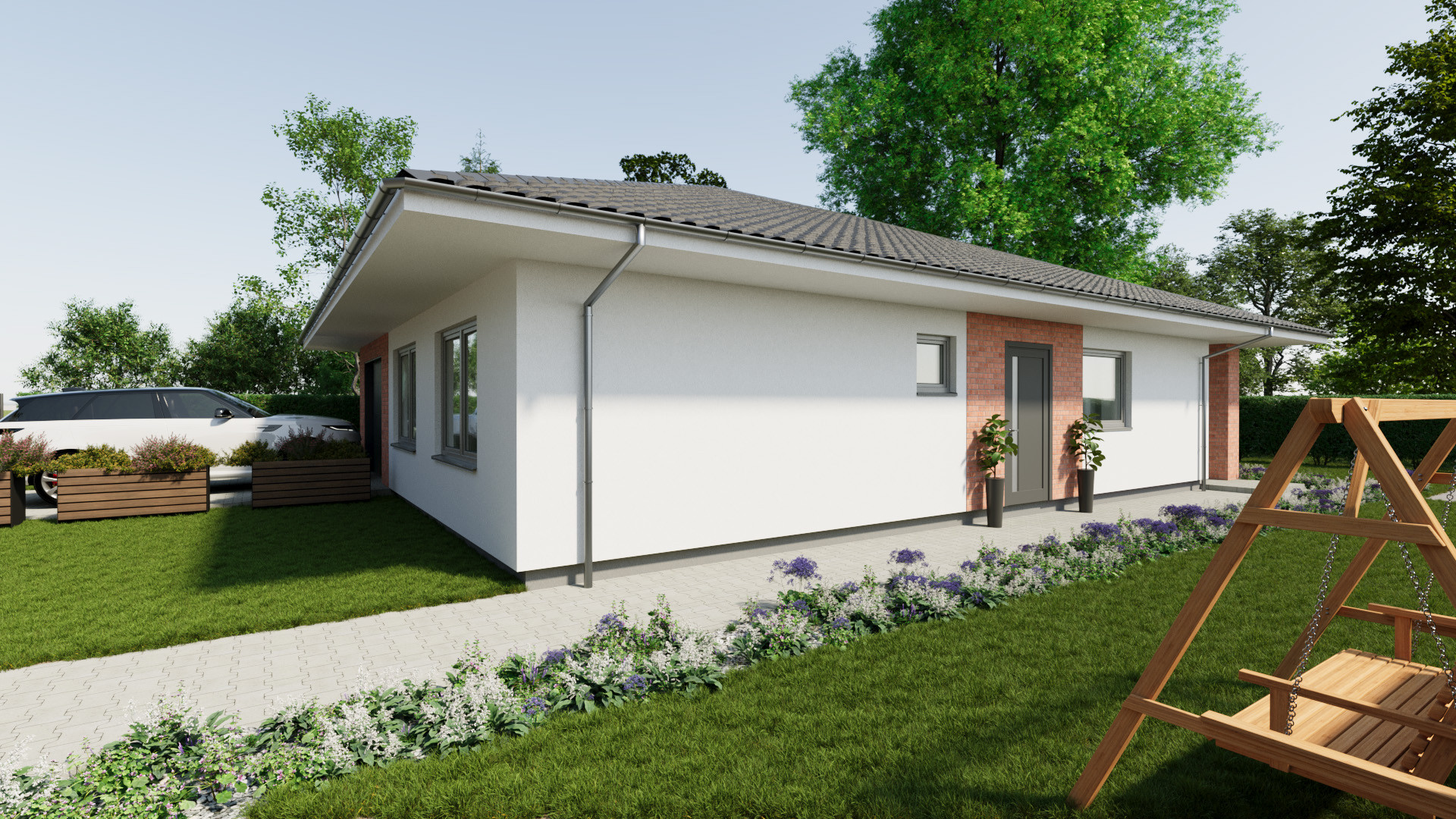 Na predaj nadštandardný moderný 4-izbový rodinný dom s garážou a tepelným čerpadlom, Hrubá Borša