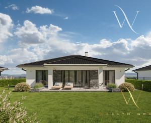 Kvetoslavov, okr. DS – POSLEDNÝ VOĽNÝ! - na predaj samostatná NOVOSTAVBA 5 izbového, tehlového RD – bungalov v súkromnej ulici, len 15 min. od Bratislavy