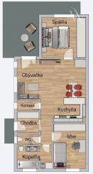 REZERVOVANÝ Na predaj 3 izbový bungalov v obci Láb, okr. Malacky, 2 parkovacie miesta.