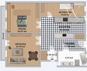 REZERVOVANÉ! Na PREDAJ: 3 izbový dizajnový byt (104 m2) s dušou v Starom Meste – Heydukova, Bratislava