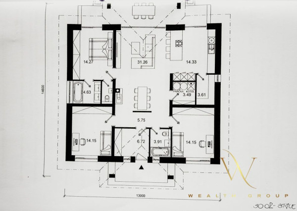Kvetoslavov, okr. DS – na predaj samostatná NOVOSTAVBA 4 izbového, tehlového RD – bungalov v súkromnej ulici, len 15 min. od Bratislavy