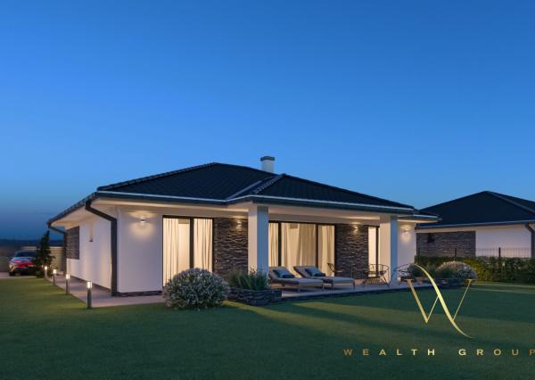 Kvetoslavov, okr. DS – na predaj samostatná NOVOSTAVBA 4 izbového, tehlového RD – bungalov v súkromnej ulici, len 15 min. od Bratislavy