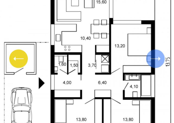 REZERVOVANÉ Nová Dedinka, okr. Senec – NA PREDAJ NOVOSTAVBA - priestranný, samostatne stojací, tehlový  4 izbový rodinný dom (bungalov) v obľúbenom projekte Lastovičky