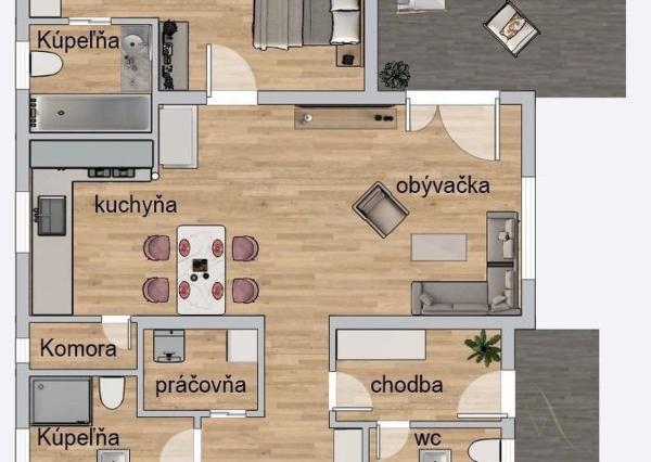 Na predaj krásny 4 izbový bungalov v obci Láb, okr. Malacky