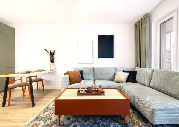 PPRENÁJOM Exkluzívny, komplet zariadený 2 izbový byt s loggiou a parkovacím státím, J. Langoša BORY PROMENÁDA, Bratislava