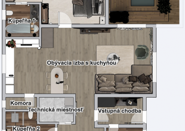 Na predaj krásny 4 izbový bungalov v obci Láb