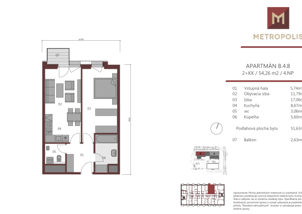 METROPOLIS na PREDAJ moderný 2-izbový apartmán, Bottova ul., Bratislava – Staré Mesto