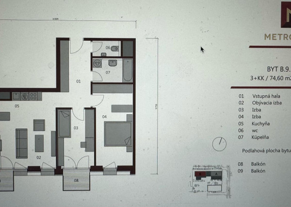 Na predaj moderný 3 izbový byt v v projekte Metropolis-Bratislava