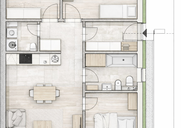 Na predaj dva praktické moderné 4-izbové domy v slepej uličke v obci Voderady