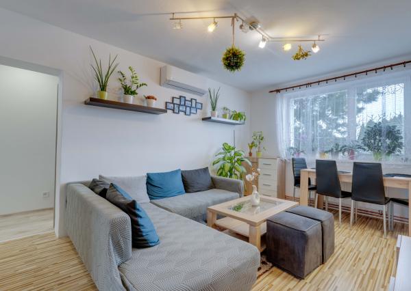 HRUBÁ BORŠA, OKR. SENEC - NA PREDAJ 4 izbový byt s vlastným kúrením a garážou.